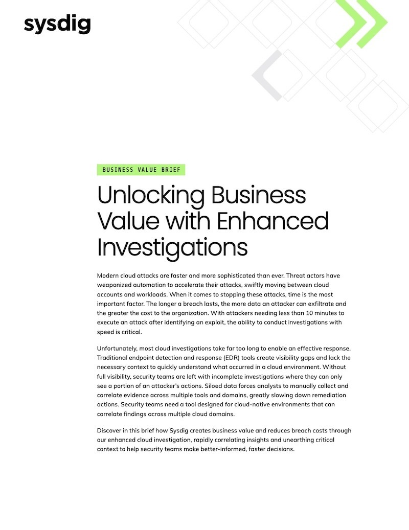 Cover of Unlocking Business Value with Enhanced Investigations document